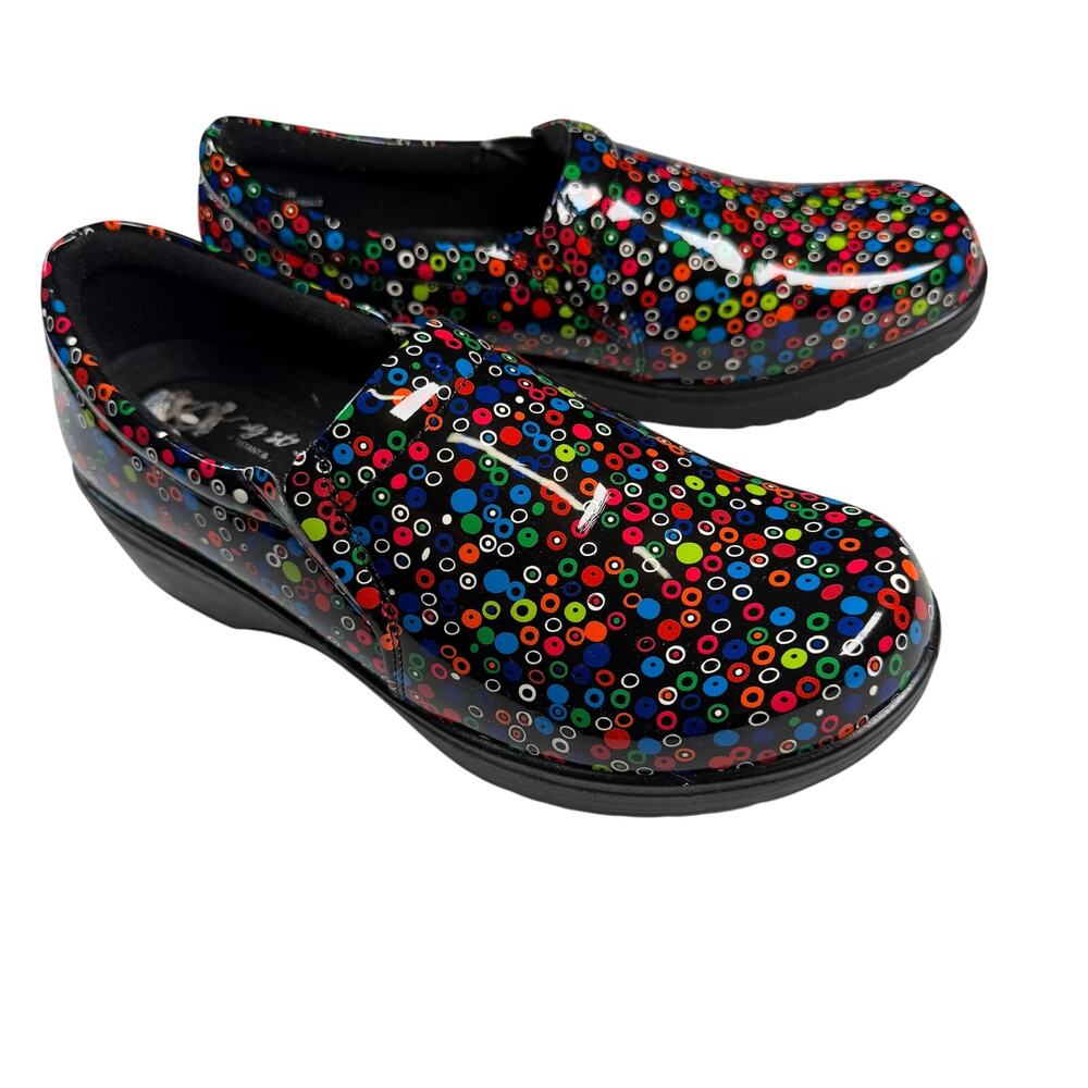 Easy Works by Easy Street Shoes Women's 8.5 Slip Resistant Non-Marking Colorful